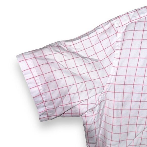 Seaward & Stearn White & Pink Check S/S Button Down Shirt XL - Picture 6 of 9